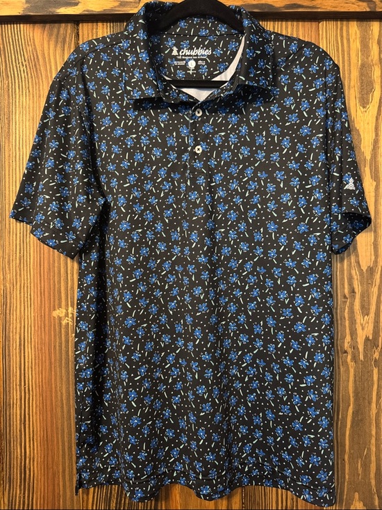 chubbies Other - chubbies Black Polo with Blue Floral Print